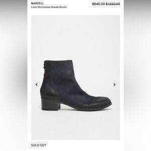 Marsell | Made In Italy |Dark Moss Green | Distressed Suede|Ankle Boots |Size 40